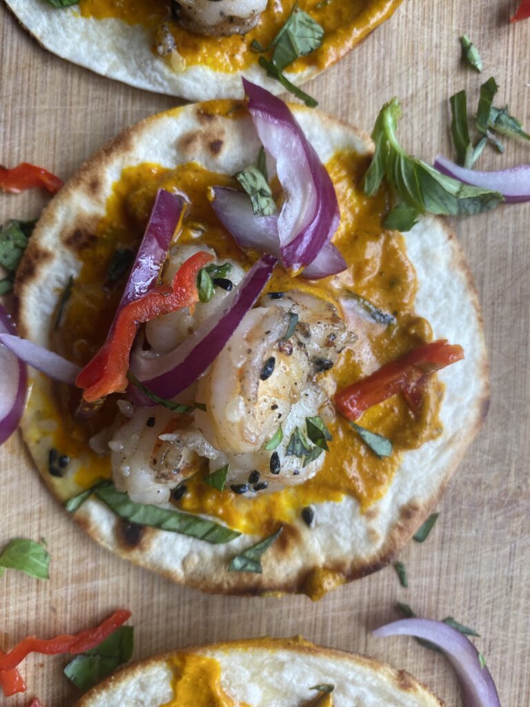 Nkwobi Shrimp Tacos